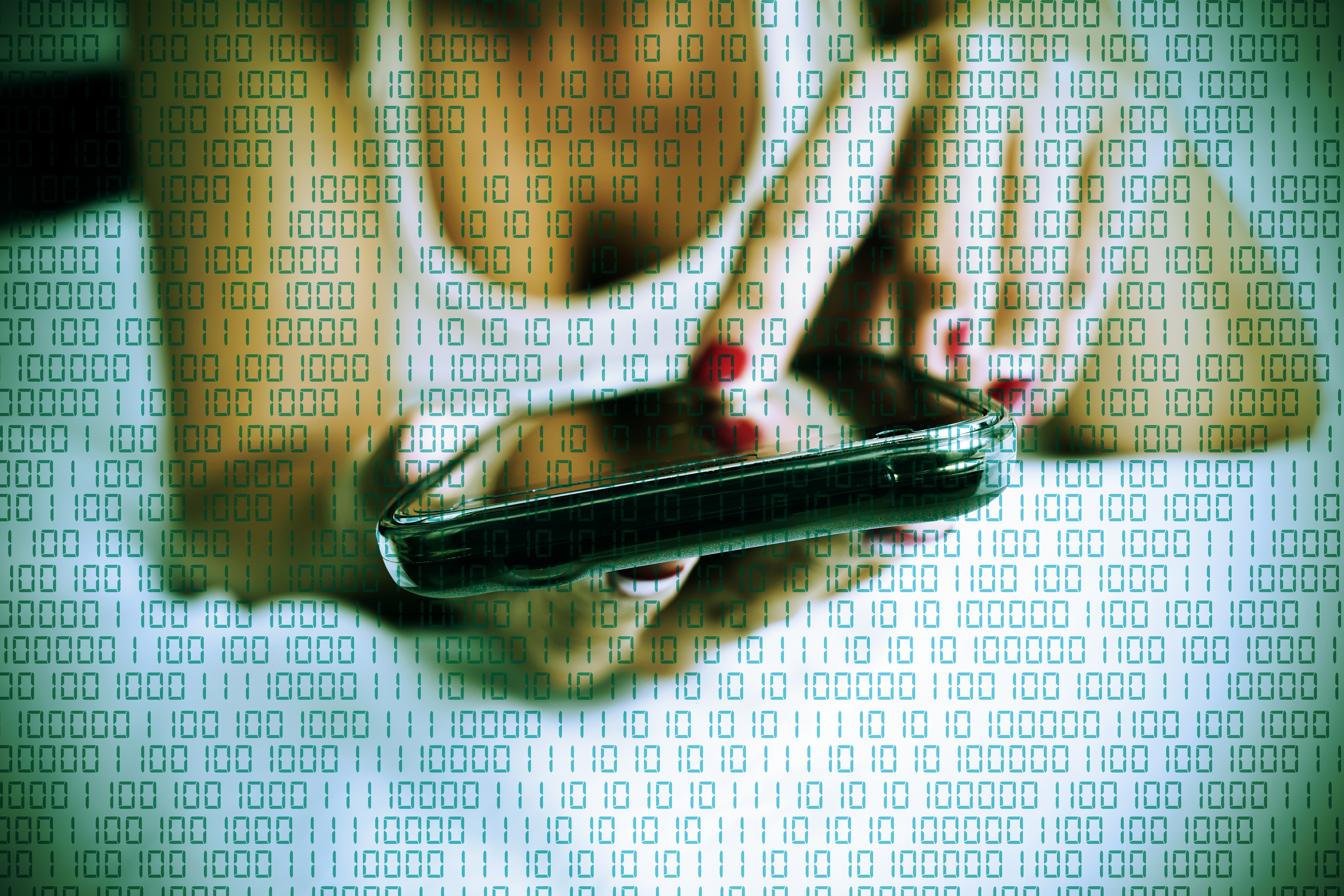 Woman holding cell phone