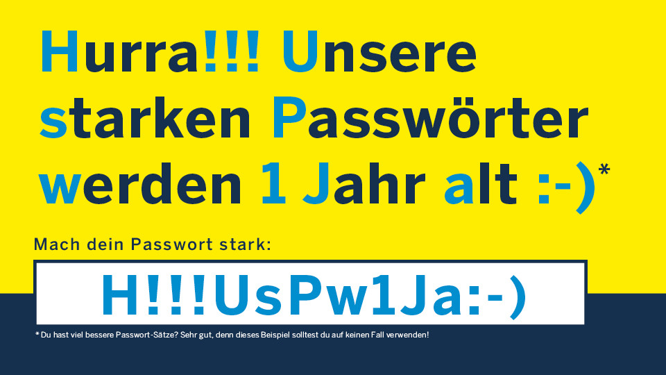 Hurra, Geburtstag: Mach dein Passwort stark Kampagne wird 1 Jahr