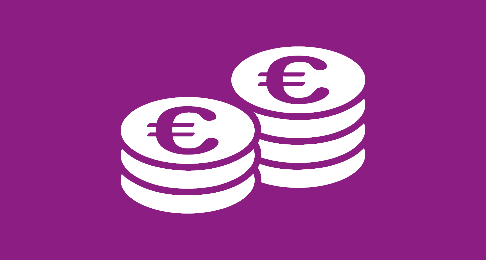 Symbolic image of two stacks of euro coins