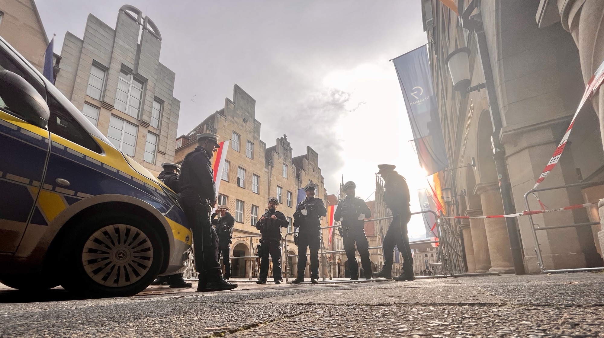 Blick auf den gesperrten Prinzipalmarkt