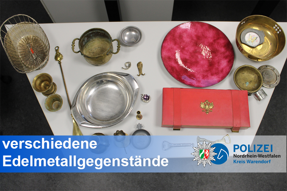 verschiedene Edelmetallgegenstände