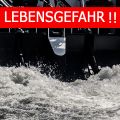 Schraubenwasser eines Schubschiffes