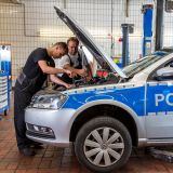 Streifenwagen Werkstatt