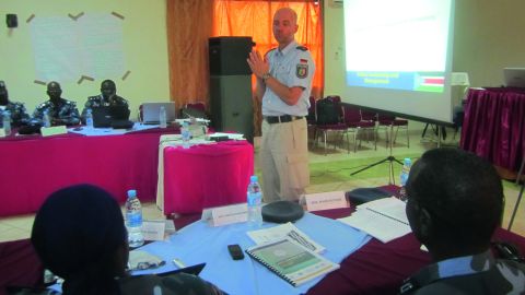 Stefan Schwarz at a training session with brigadier generals in South Sudan