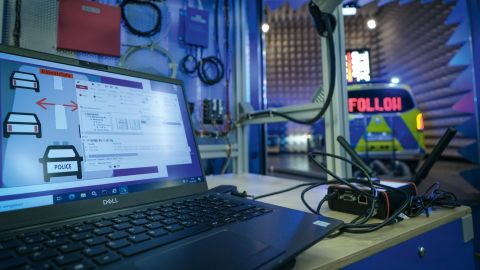 The computer-filled garage looks like the laboratory of Q, the legendary inventor in the James Bond films